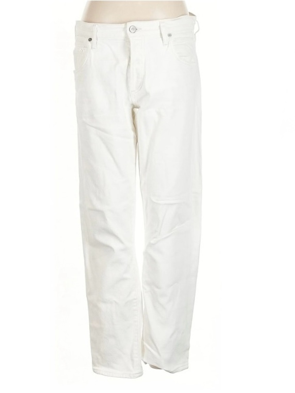 Citizens Of Humanity White Cropped Straight Jeans
